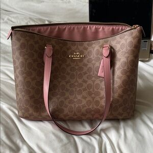 Coach Brown and Pink Tote Bag